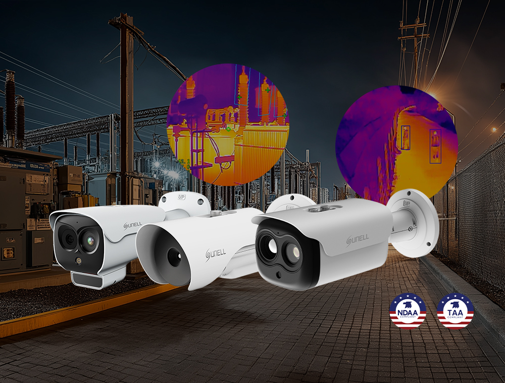 High-performance thermal cameras with single-lens and bi-spectrum options, ideal for critical infrastructure like power substations, providing reliable 24/7 temperature monitoring and perimeter defense.